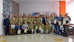 Сергей Морозов поздравил бойцов чернянской теробороны с Днём защитника Отечества