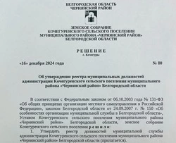 Решение земского собрания Кочегуренского сельского поселения от 16.12.2024 г. №80
